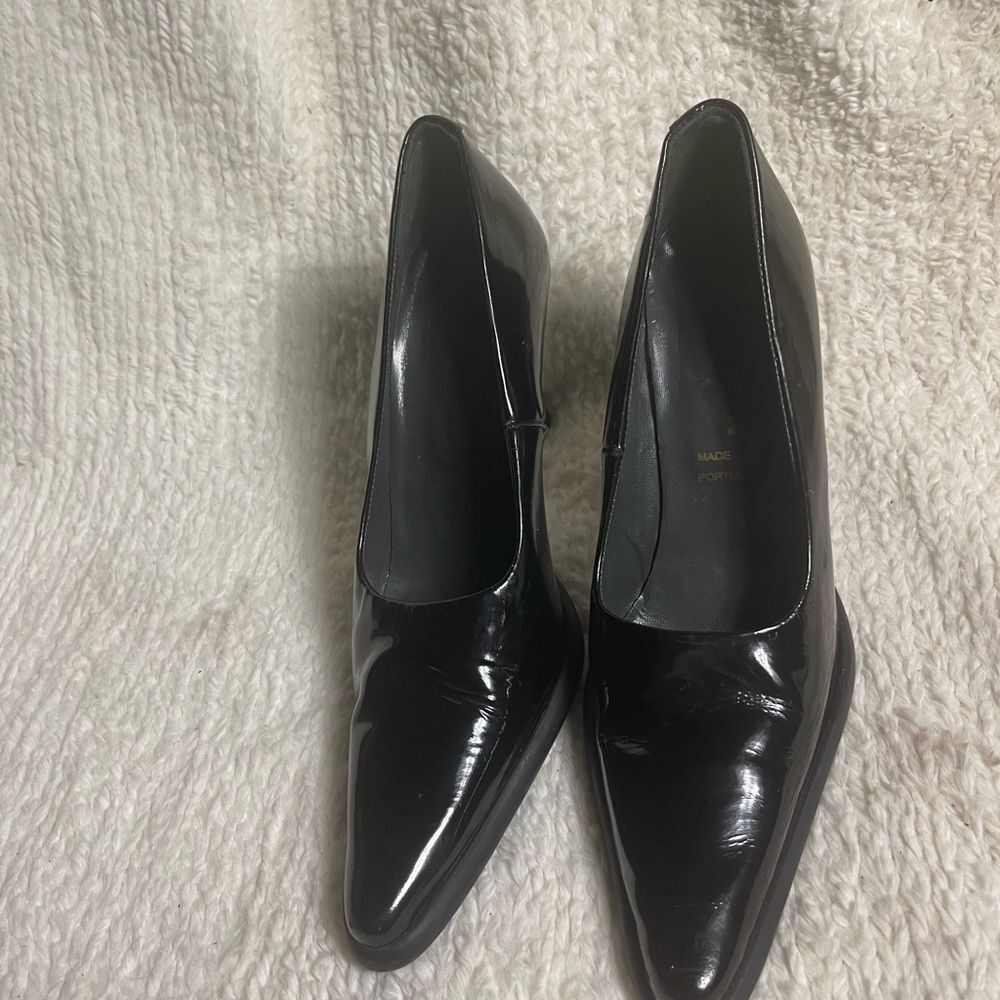 Giraudon New York leather Black Patent Pointed-Toe Women's Pumps EUR SZ39.5
